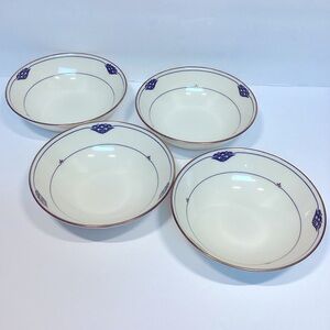 Vtg 4 GORHAM CHINA Florentine Lapis Fruit Dessert Small Bowl 4.25” x 1.5” HTF